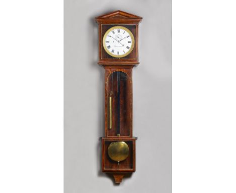 A Rare and unusual mahogany and boxwood outlined wall regulatorInscribed R. J. Catons Improvement, Second half 19th CenturyTh