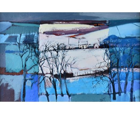 Pam Carter (b.1952), Winter evening, last of the light, oil on canvas, signed, 47cm x 73cm. DDS Illustrated. 