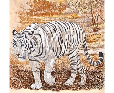 Three Hermes silk lady's scarves, comprising; Face au Large par Hermes by PA Jarlegant 88cm x 88cm, Jungle Love by R Dallet, 