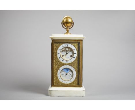 A French four glass ormolu and marble mantel regulator with perpetual calendarRetailed by Charles Frodsham, circa 1865The cas