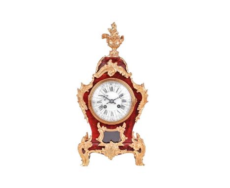 A Richard &amp; Cie, a Louis XV-style eight-day red tortoiseshell balloon, mantle clock, early 20th century, the 8-day moveme
