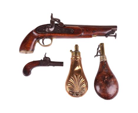 A Victorian 68 calibre percussion 'Tower' pistol, the lock bearing the legend Tower, a crowned broad arrow and dated 1845, fi