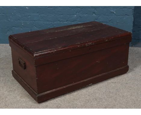 A vintage painted carpenters chest.  
