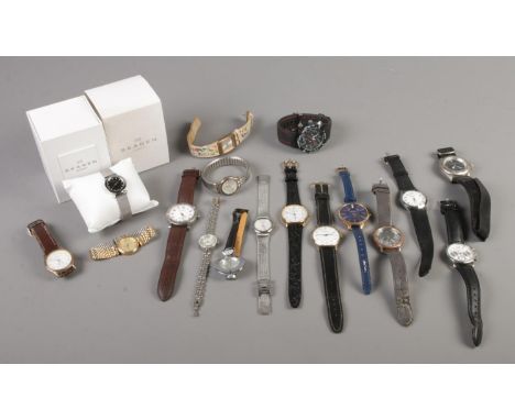 A quantity of mens and ladies wristwatches. To include examples from Rotary, Accurist and Skagen.  