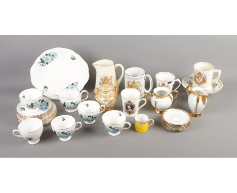 A quantity of ceramics including Queen Anne tea service, Royal Worcester, Aynsley, etc.  