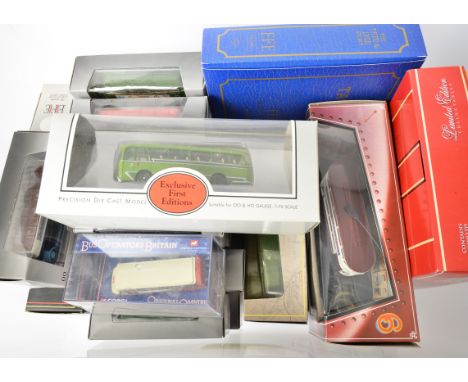 Buses and Trams, a boxed group of vintage buses and trams 1:76 scale comprising Corgi Original Omnibus, including a limited e