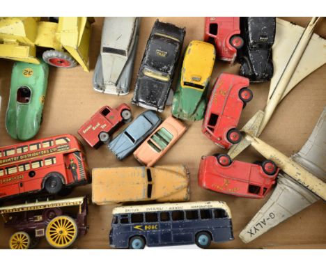 Postwar and Later Diecast and Tin Vehicles, a playworn group of vintage of vintage, commercial, private models and aircraft, 