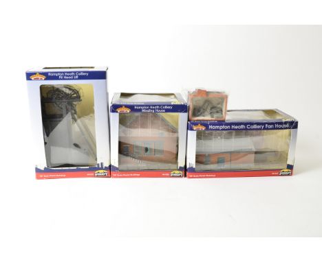 Bachmann OO Gauge Scenecraft Buildings, in original boxes, comprising Hampton Heath Colliery Winding House, Pit Head Lift, an