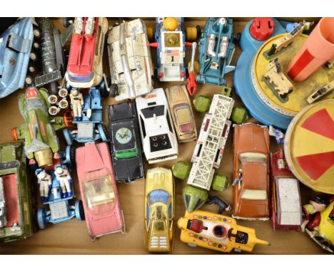 Playworn Diecast From TV Film and Science Fiction, a 1960s/70s collection of models including examples by Dinky, Lunar Roving