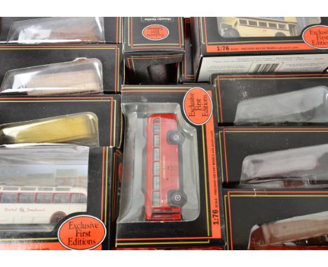 Exclusive First Editions, a boxed collection of 1:76 scale vintage buses and coaches, G-E, Boxes G-E, (40+) in two boxes  