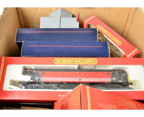 Hornby and Bachmann OO Gauge Trains and Scenic Items, modern image items including Hornby class 92 026 'Britten' in Red colou