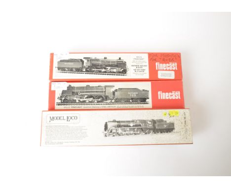 Unmade OO Gauge SR and BR (SR) Locomotive Kits, comprising a Model Loco Rebuilt 'Merchant Navy' class 4-6-2 and tender, with 