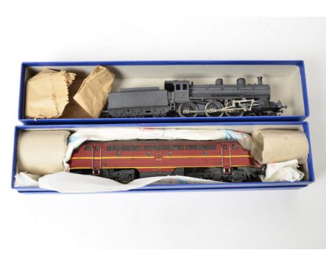 HO Gauge Danish (DSB) Diesel and Swiss Steam Locomotives by Fleischmann and Liliput, comprising Fleischmann metal-bodied Co-C