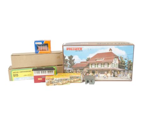 HO Gauge Model Railway Accessories by Roco Faller and other makers, including Faller 513, 515 and 516 backdrops, Roco 40296  