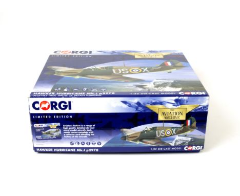 Corgi Aviation Archive, a boxed limited edition 1:32 scale model, AA35509, Hawker Hurricane Mk 1 P2970, Geoffrey Page Battle 