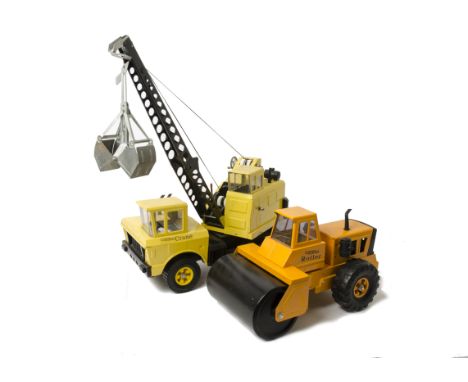 Tonka and Other Tin Vehicles, Tonka models including, Mighty Crane, Mighty  Roller and Mighty Hydraulic Tipper Truck, and sma