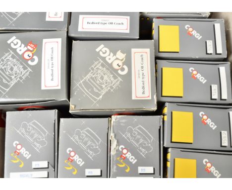 Corgi Classics, a collection of vintage commercial models all in grey boxes, including twelve OB coaches, 28, Boxes F-G, (28)