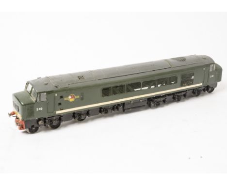 A Scratchbuilt Finescale O Gauge BR Class 45 Diesel Locomotive by Unknown Builder, metal-bodied in BR green as no D62, with t