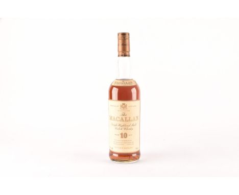 A bottle of 10 year old Macallan single highland malt scotch whisky, 75cl.