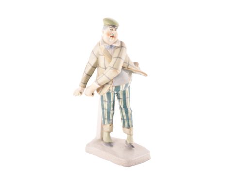 An Imperial Amphora Czechlosvakia elderly figure of a golfer standing on a base, 28.5 cm, circa 1930. Condition Report: In go