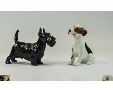 Royal Doulton Dog Figures ( 2 ) In Total. 1/ Scottish Terrier - Small. Albourne Terrier, Model No HN1016. Designer Frederick 