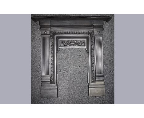 A Good Quality Victorian Cast Iron Fire Surround / Fire Place with Lavish Detail and Decoration Reeded Legs - Please See Phot