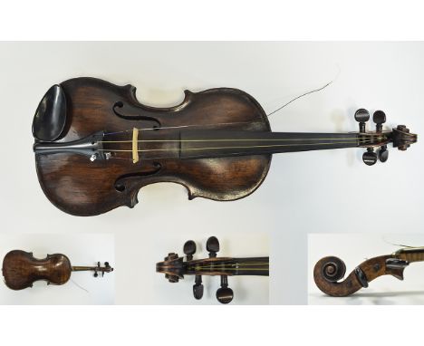 An English 18th Century Baroque Violin - Attributed to Thomas Smith - London. Label to Interior Reads - Thomas Smith, At The 