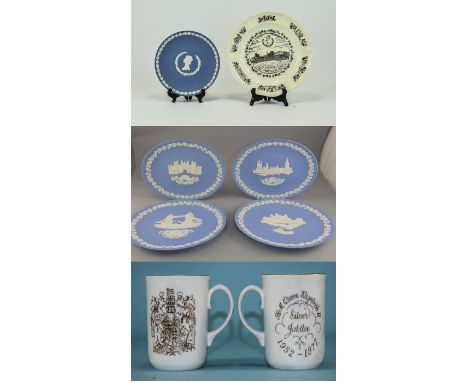 Small Collection of Ceramics comprising collection of four Wegwood Jasper Christmas Plates comprising 1974 1975 1976 1977, Ro