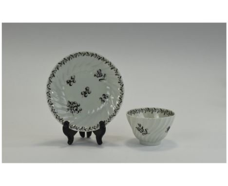 Worcester Early Cup and Saucer. c.1785 - 1790, In Excellent Condition. Good Early Example of Worcester. 