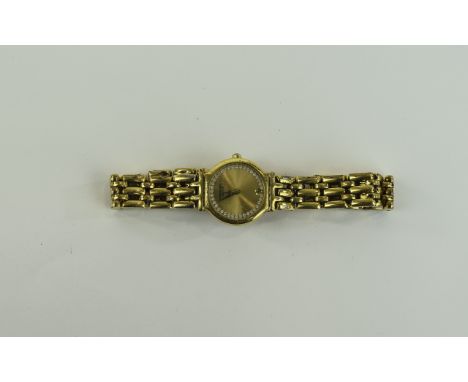Ladies Raymond Weil Wristwatch gilt dial, gold plated case and strap. Model no 9925.