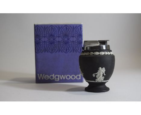 Wedgwood Black Basalt Floral Girls Table Lighter.