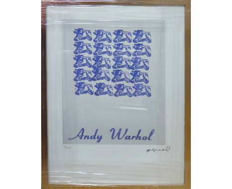 ANDY WARHOL 'Blue cows multiple', lithograph, with Leo Castelli blue stamps verso and George Israel editeur embossing lower l