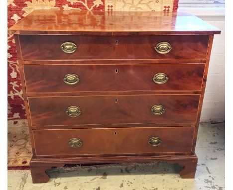 CHEST OF DRAWERS, Regency mahogany with four graduated drawers and bracket supports, 95cm x 50cm x 90cm H.