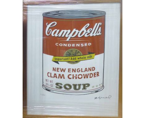 ANDY WARHOL 'Campbell's condensed', lithograph, with Leo Castelli blue stamps verso and George Israel editeur embossing lower