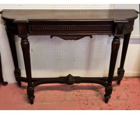CONSOLE TABLE, Louis XVI style hardwood with D shaped top, 90cm H x 131cm x 38cm. (with faults)