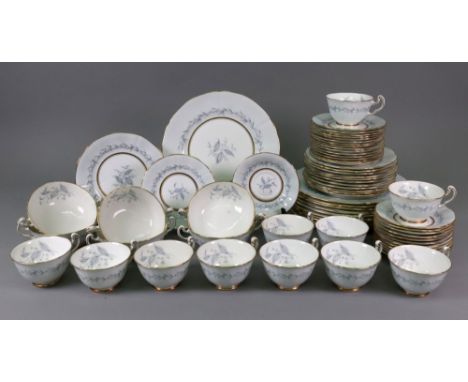 A Northumbria Morning Mist hand painted sixty eight piece part tea and dinner service.