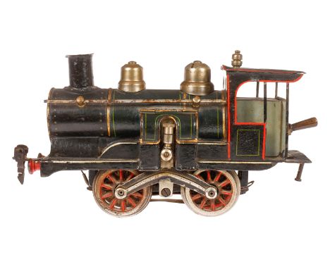 Märklin B-Dampflok R 3020, Spur 0, uralt, HL, Starkstrom, mit Uralt-Bügelmotor, Umschalter im Führerhaus und 2 Ölern mit 2 Mo