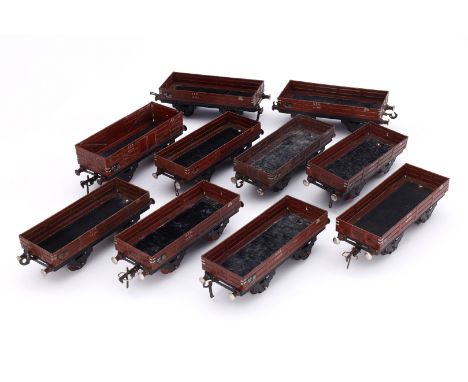 10 Fleischmann Nieder- und Hochbordwagen, LS, Lagerspuren, L 14,5, Z 4