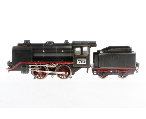 Märklin B-Dampflok R 66/12920, Spur 0, elektr., schwarz, mit Tender, gW und 2 el. bel. Stirnlampen, kleine Ausbesserungen, LS