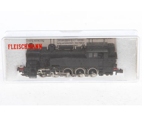 Fleischmann E-Tenderlok, Spur N, schwarz, LS und Alterungsspuren, Z 3