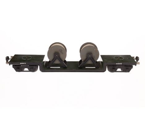 Märklin Tiefladewagen 1955 K, Spur 1, HL, mit 2 Kabelrollen, kleine Ausbesserungen, min. LS, L 45, Z 2-3