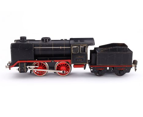 Märklin B-Dampflok R 910, mit Tender und Schlüssel, Spur 0, Uhrwerk intakt, LS, Z 3