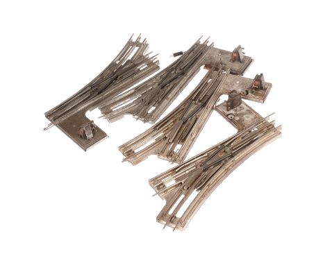 4 Märklin EM-Weichen, 0 R und L 12, Spur 0, elektr., ohne Laternen