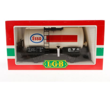 LGB Esso Kesselwagen 4040 E, Spur G, weiß, Alterungsspuren, OK, Z 2