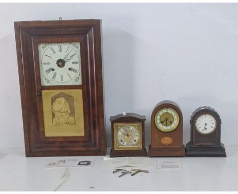 Four 8 day clocks to include a Edwardian mantel clock, together with a Garrard mantel clockLocation:If there is no condition 