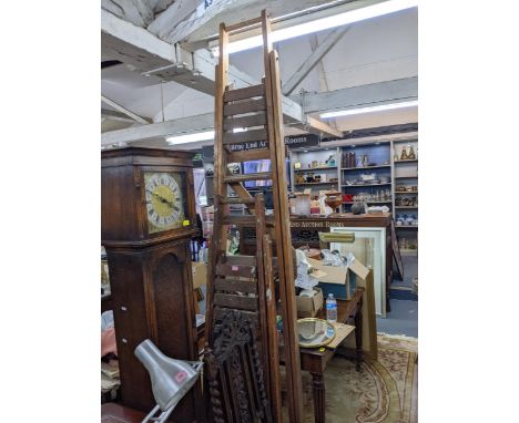 A Slingsby pine folding step ladder, a taller wooden step ladder and a terracotta roof tileLocation:If there is no condition 