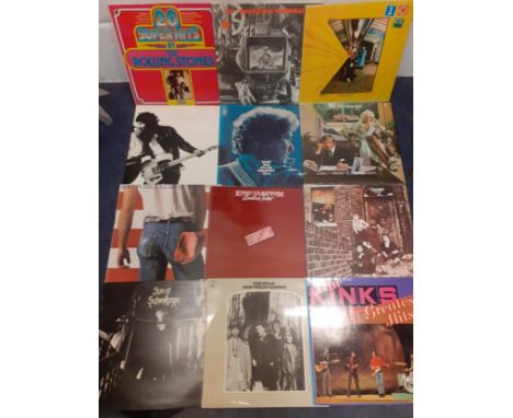 A quantity of 1960's and later LP's to include 10CC, a Rolling Stones super hits compilation, Bob Dylan, Eric Clapton, Bruce 