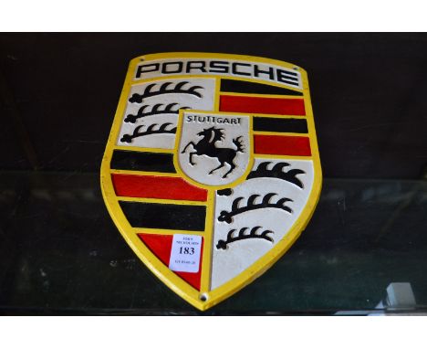 A cast iron sign Porsche.