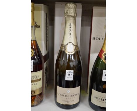 A bottle of Louis Roederer Champagne, boxed.