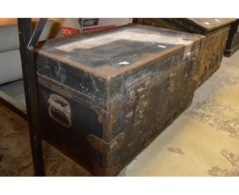 Metal bound trunk.